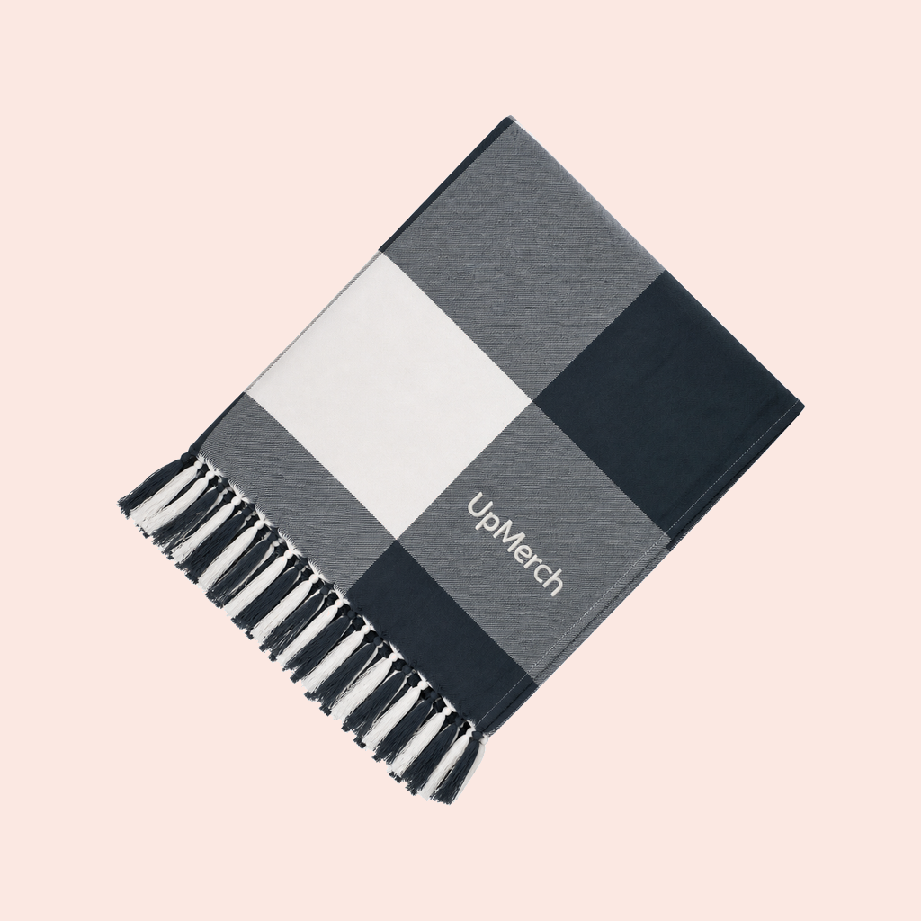 100% Organic Cotton Check Throw Blanket